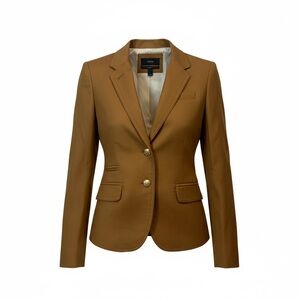 J. Crew Scoolboy Women's Brown Blazer with Gold Buttons.100% Wool.Size 4
